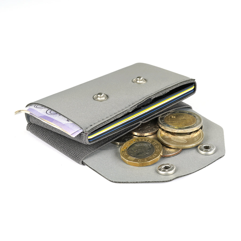 Trove Unisex Grey Vegan Coin Holder Card Wallet Made in UK