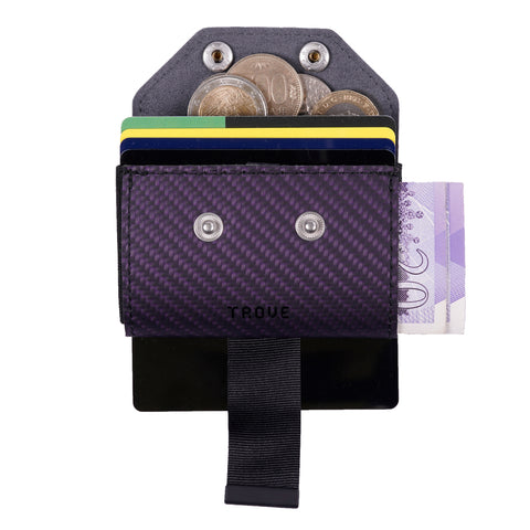 TROVE Coin Caddy: Purple Carbon Fibre