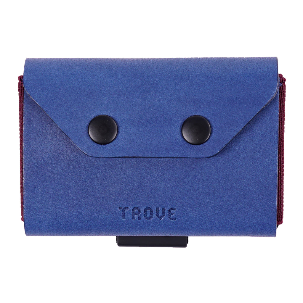 Trove Navy Italian Leather Card Holder & Coin Wallet | UK – TROVE.CC