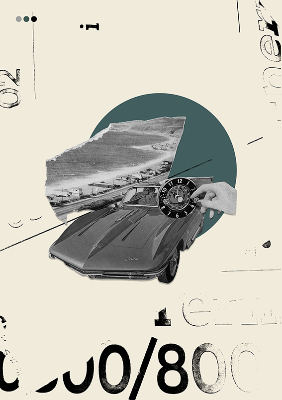 Three images featuring a concrete jungle theme