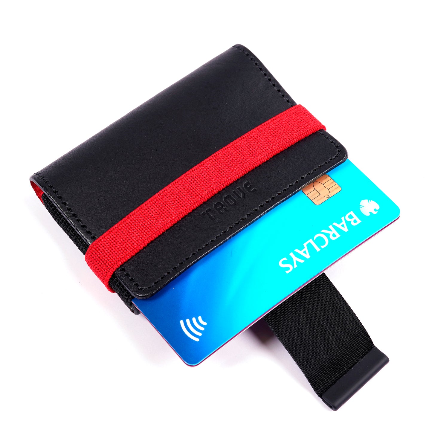 TROVE Cash Wrap: Black Leather and Red