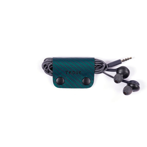 TROVE Cable Clip: Carbon Fibre Green