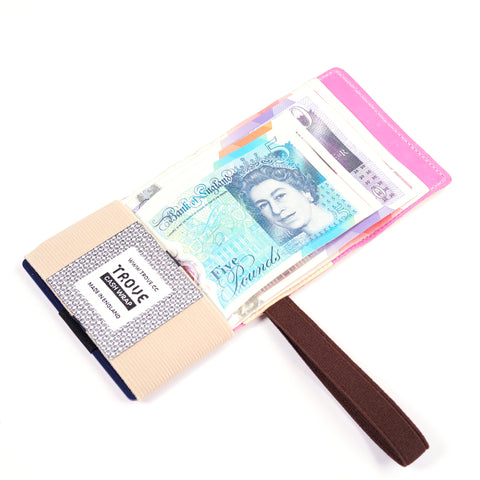 TROVE Cash Wrap: Beige/Pink Leather and Brown