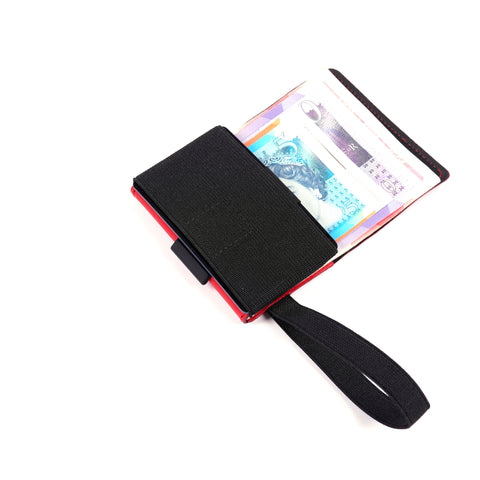 TROVE Cash Wrap: Red Leather and Black