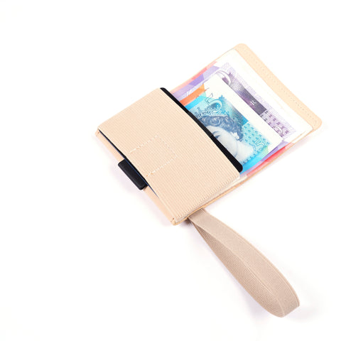 TROVE Cash Wrap: Beige Leather