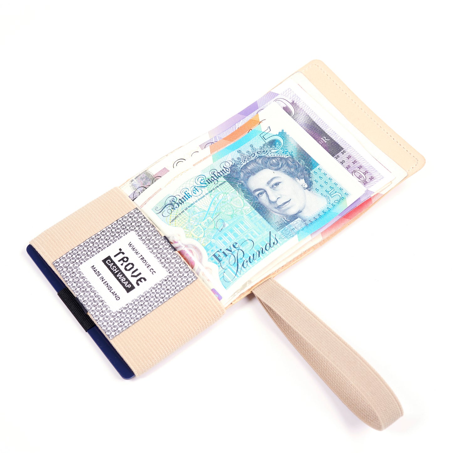 TROVE Cash Wrap: Beige Leather