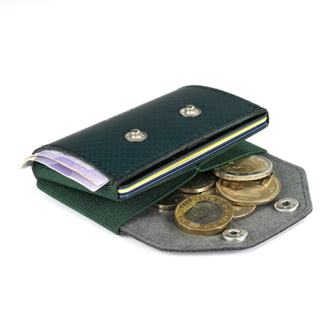 TROVE Coin Caddy: Green Carbon Fibre