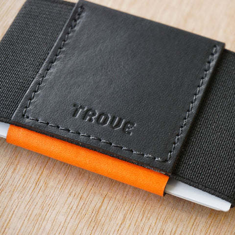 Trove Slim Wallet - Eclipse Black Leather - Slim Credit Card Holder –