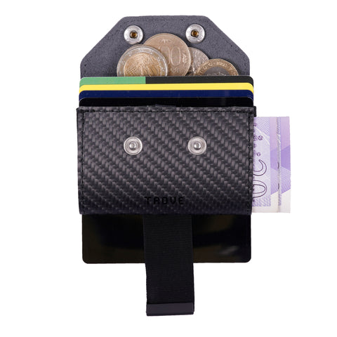 TROVE Coin Caddy: Black Carbon Fibre