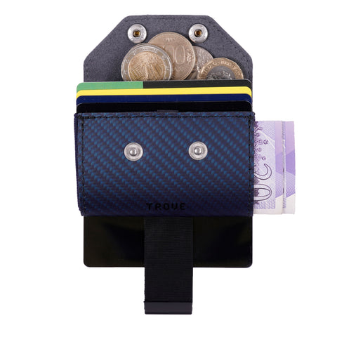 TROVE Coin Caddy: Blue Carbon Fibre