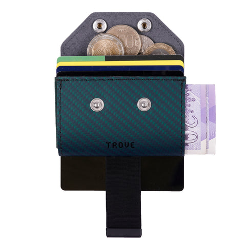 TROVE Coin Caddy: Green Carbon Fibre