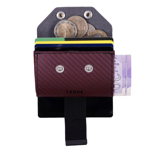 TROVE Coin Caddy: Red Carbon Fibre