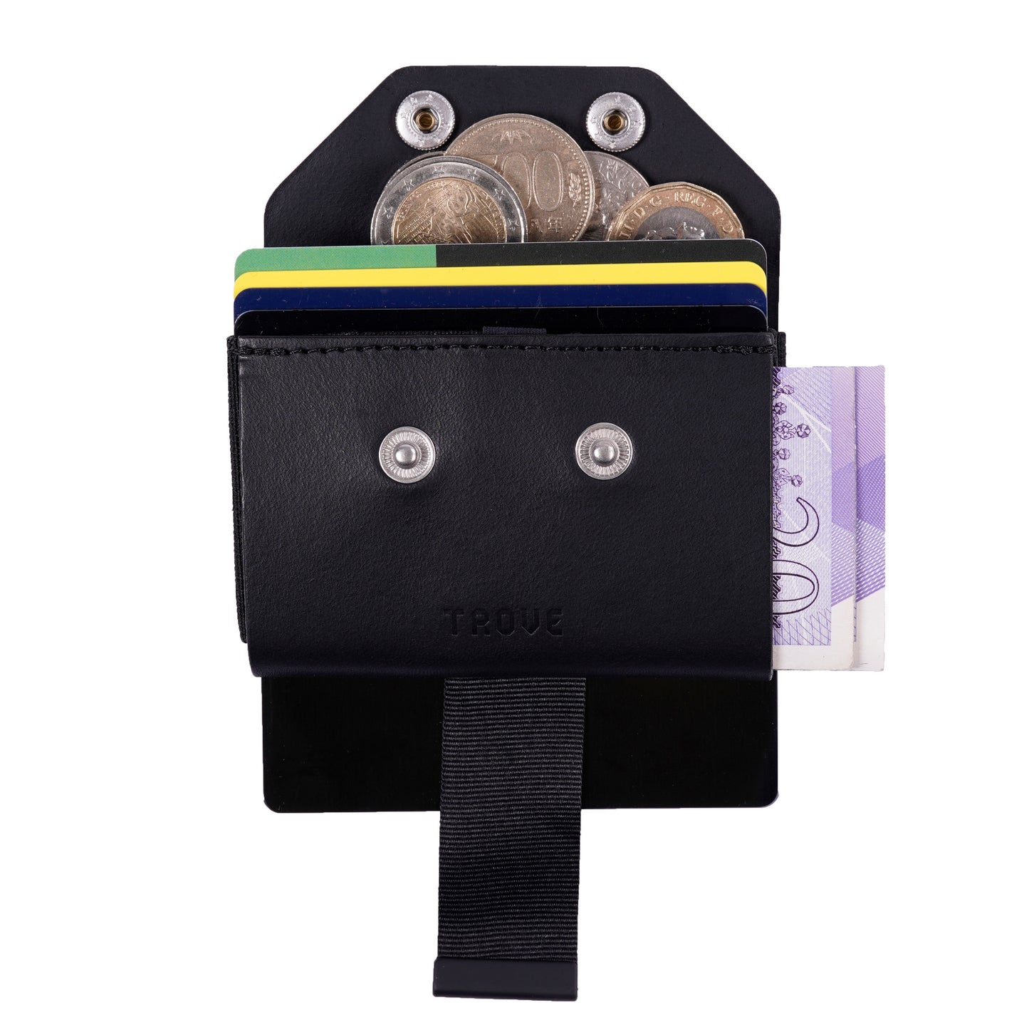 TROVE Coin Caddy: Black Leather