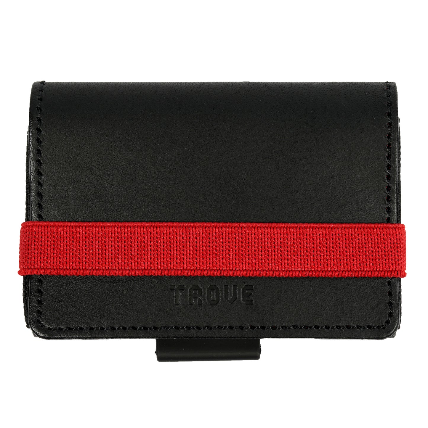 TROVE Cash Wrap: Black Leather and Red