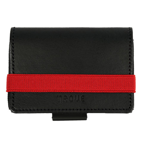 TROVE Cash Wrap: Black Leather and Red