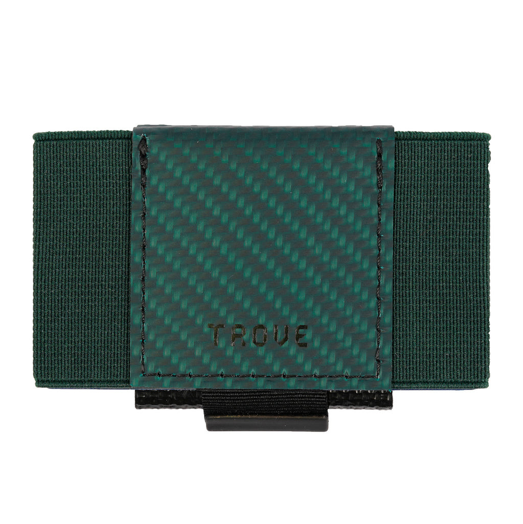 Trove Green Carbon Fibre Swift Wallet Vegan Wallet UK TROVE.CC