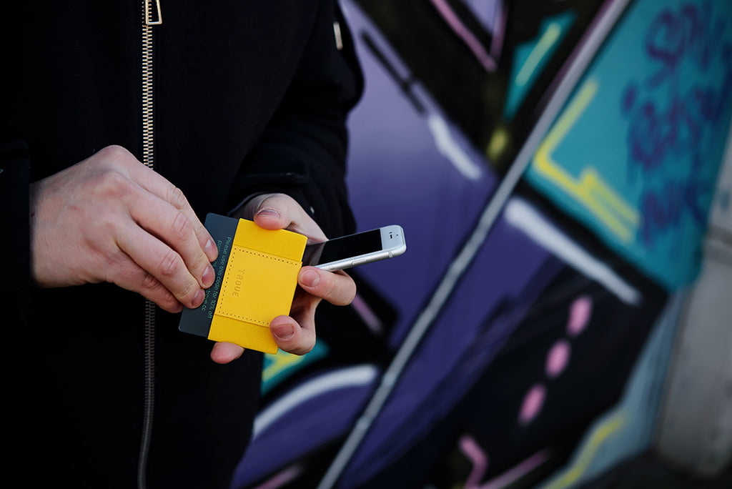 Trove Swift Wallet in Yellow Unisex Micro Slim Wallet TROVE.CC