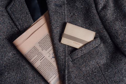TROVE Cash Wrap: Beige Leather