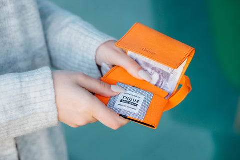 TROVE Cash Wrap: Orange Leather