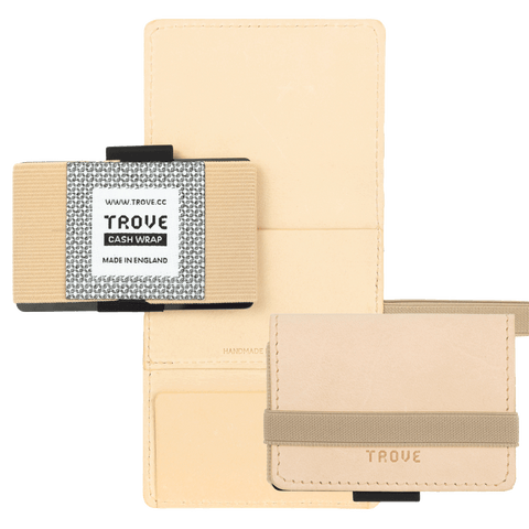 TROVE Cash Wrap: Beige Leather