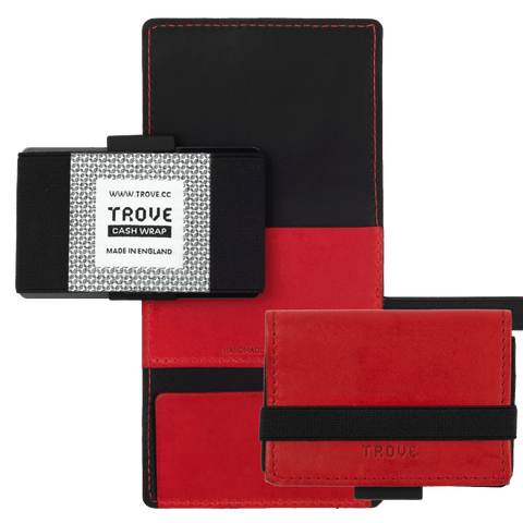TROVE Cash Wrap: Red Leather and Black